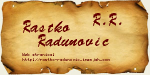 Rastko Radunović vizit kartica